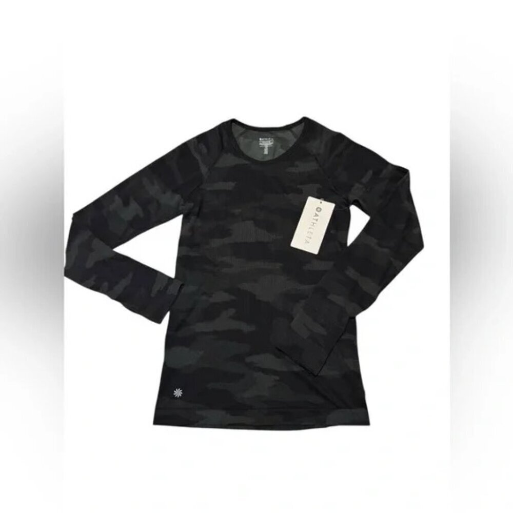 NEW ATHLETA SPEEDLIGHT CAMO BLACK & GRAY TOP IN XS - Picture 3 of 8